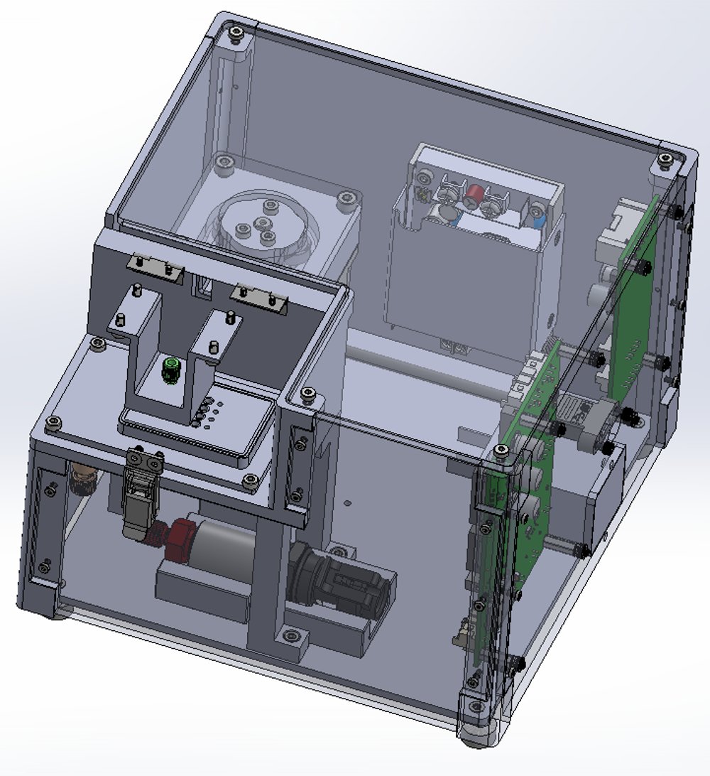 Peristaltic pump CAD enclosure model