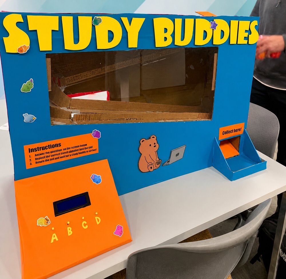 Study Buddies vending device, real photo