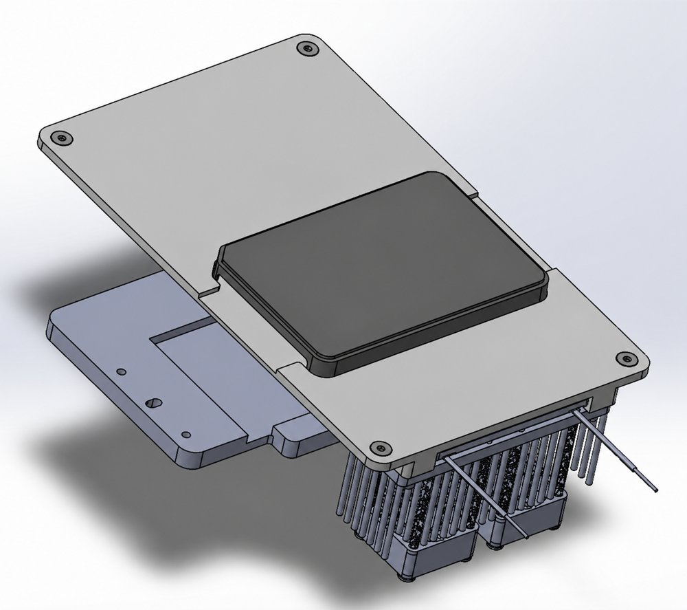Glass chip thermal system CAD model